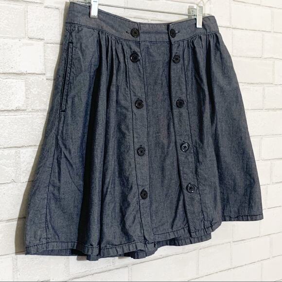 BCBGMaxAzria Denim Chambray A-Line Skirt 28 - Picture 7 of 12